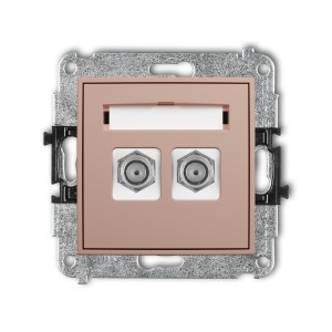 Karlik ICON Mechanizm gniazda antenowego podwójnego typu F (SAT) niklowany 62IGF-2