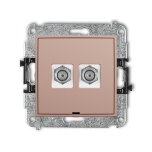 Karlik ICON Mechanizm gniazda antenowego podwójnego typu F (SAT) niklowany, bez pola opisowego 62IGFBO-2