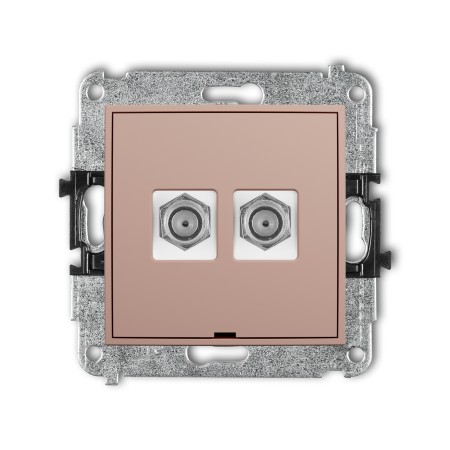Karlik ICON Mechanizm gniazda antenowego podwójnego typu F (SAT) niklowany, bez pola opisowego 62IGFBO-2