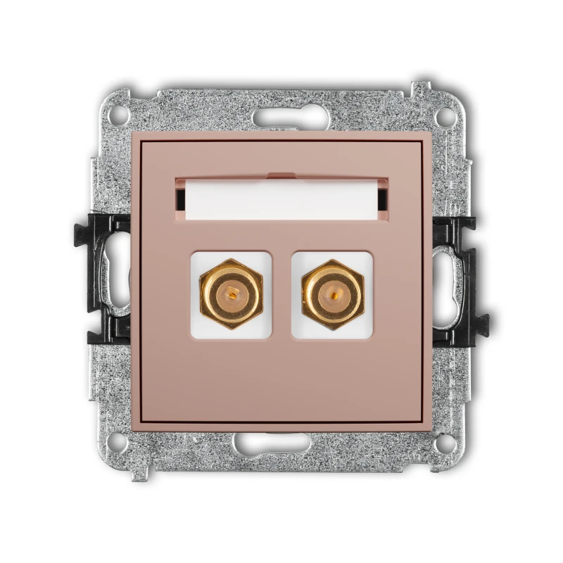 Karlik ICON Mechanizm gniazda antenowego podwójnego typu F (SAT) pozłacany 62IGF-2.1