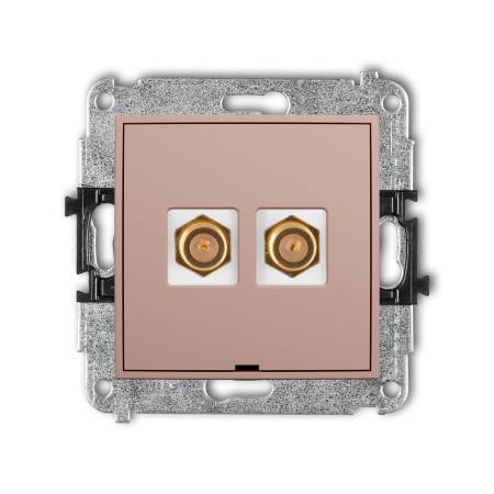 Karlik ICON Mechanizm gniazda antenowego podwójnego typu F (SAT) pozłacany, bez pola opisowego 62IGFBO-2.1