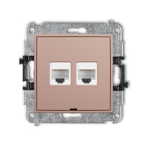 Karlik ICON Mechanizm gniazda komputerowego podwójnego 2xRJ45, kat. 5e, 8-stykowy, bez pola opisowego 62IGKBO-2