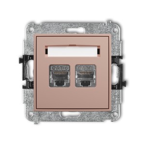 Karlik ICON Mechanizm gniazda komputerowego podwójnego 2xRJ45, kat. 6, ekranowany, 8-stykowy 62IGK-6