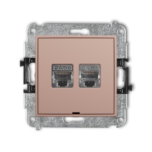 Karlik ICON Mechanizm gniazda komputerowego podwójnego 2xRJ45, kat. 6, ekranowany, 8-stykowy, bez pola opisowego 62IGKBO-6