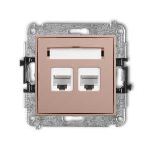 Karlik ICON Mechanizm gniazda komputerowego podwójnego 2xRJ45, kat. 6A, 8-stykowy 62IGK-8