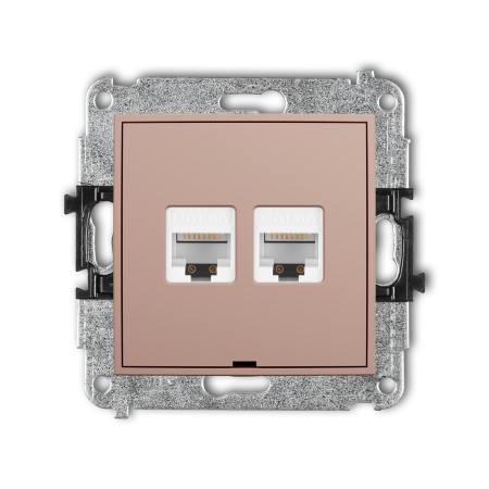 Karlik ICON Mechanizm gniazda komputerowego podwójnego 2xRJ45, kat. 6A, 8-stykowy, bez pola opisowego 62IGKBO-8