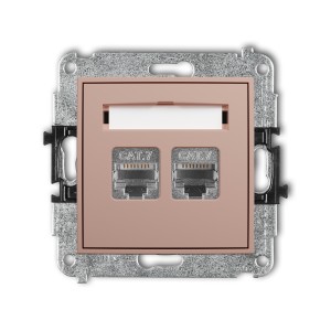 Karlik ICON Mechanizm gniazda komputerowego podwójnego 2xRJ45, kat. 7, ekranowany, 8-stykowy 62IGK-10