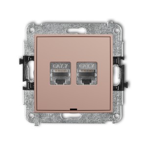 Karlik ICON Mechanizm gniazda komputerowego podwójnego 2xRJ45, kat. 7, ekranowany, 8-stykowy, bez pola opisowego 62IGKBO-10