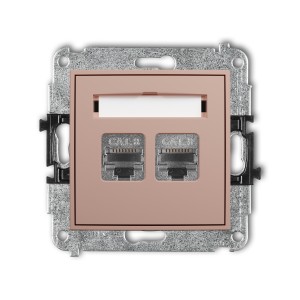 Karlik ICON Mechanizm gniazda komputerowego podwójnego 2xRJ45, kat. 8, ekranowany, 8-stykowy 62IGK-12