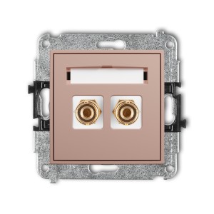 Karlik ICON Mechanizm gniazda głośnikowego pojedynczego (typu banan - czerwony i czarny, pozłacany, 4 mm2, do lutowania) 62IGG-3