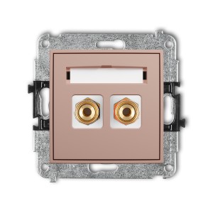 Karlik ICON Mechanizm gniazda głośnikowego pojedynczego (typu banan - czerwony i czarny, pozłacany, 4 mm2, skręcany) 62IGG-4