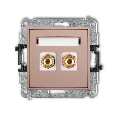 Karlik ICON Mechanizm gniazda głośnikowego pojedynczego (typu banan - czerwony i czarny, pozłacany, 4 mm2, skręcany) 62IGG-4