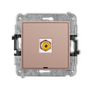 Karlik ICON Mechanizm gniazda pojedynczego RCA, bez pola opisowego (typu cinch - żółty, pozłacany) 62IGRCABO-1