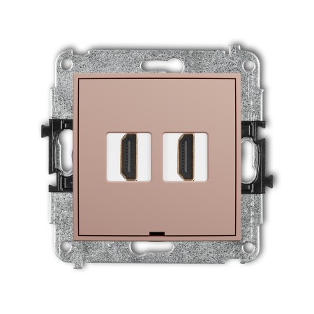 Karlik ICON Mechanizm gniazda podwójnego HDMI 2.0, 4K, bez pola opisowego 62IHDMIBO-4