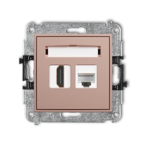 Karlik ICON Mechanizm gniazda pojedynczego HDMI 2.1, 8K + gniazda komp. poj. 1xRJ45, kat. 6A, 8-stykowy 62IGHK-86A