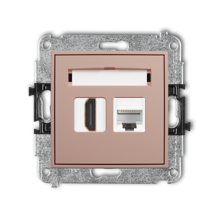Karlik ICON Mechanizm gniazda pojedynczego HDMI 2.1, 8K + gniazda komp. poj. 1xRJ45, kat. 6A, 8-stykowy 62IGHK-86A