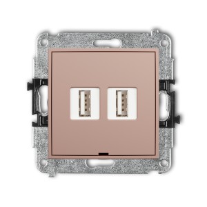 Karlik ICON Mechanizm gniazda podwójnego 2xUSB A-A 2.0, bez pola opisowego 62IGUSBBO-2