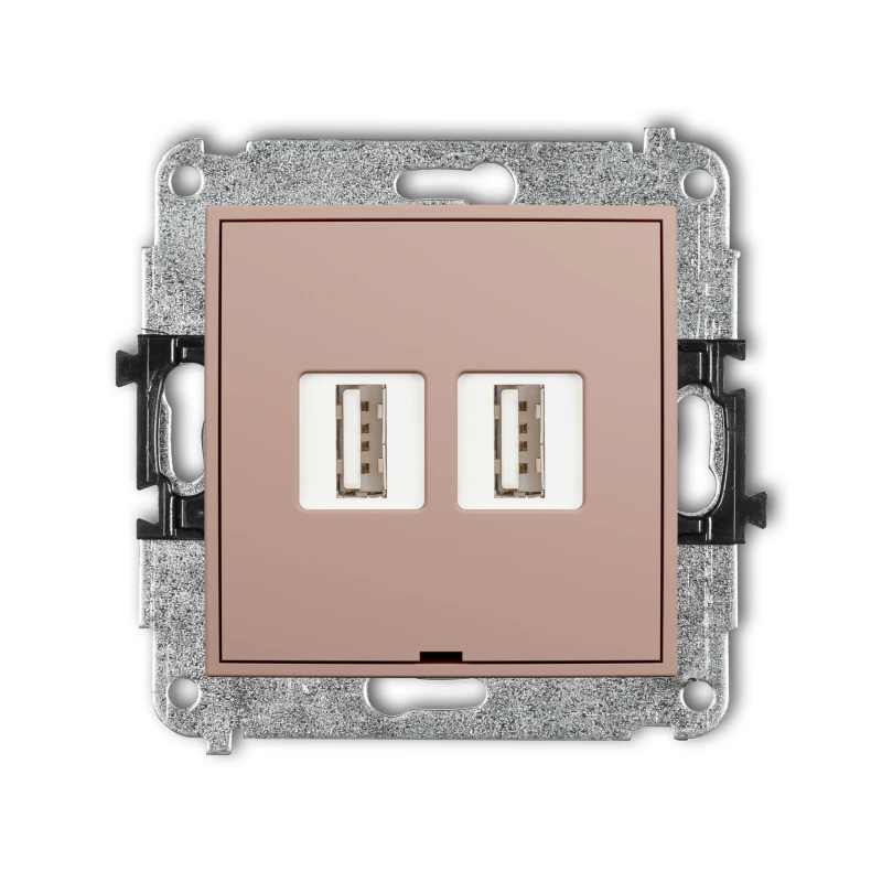 Karlik ICON Mechanizm gniazda podwójnego 2xUSB A-A 2.0, bez pola opisowego 62IGUSBBO-2