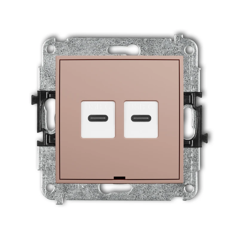 Karlik ICON Mechanizm gniazda podwójnego 2xUSB C-C, bez pola opisowego 62IGUSBBO-8