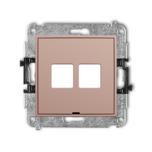 Karlik ICON Mechanizm gniazda multimedialnego podwójnego bez modułu, bez pola opisowego (standard Keystone) 62IGMBO-2P