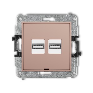 Karlik ICON Mechanizm ładowarki USB podwójnej 2xUSB A, 15,5W max., 5V, 3.1A, bez pola opisowego 62ICUSBBO-6