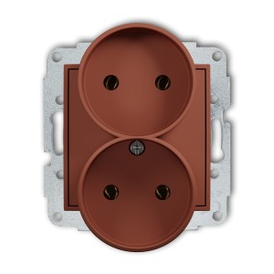 Karlik ICON Mechanizm gniazda podwójnego do ramki bez uziemienia 2x2P (bez przesłon torów prądowych) 63IGPR-2