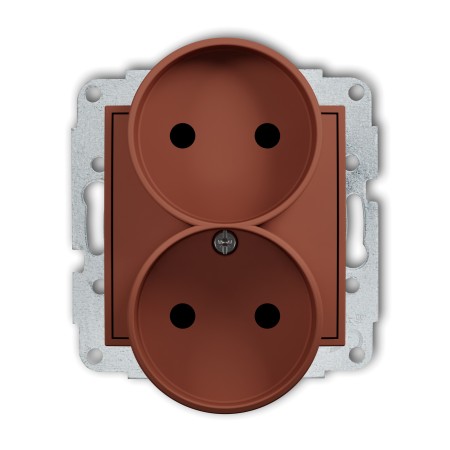 Karlik ICON Mechanizm gniazda podwójnego do ramki bez uziemienia 2x2P (przesłony torów prądowych) 63IGPR-2p