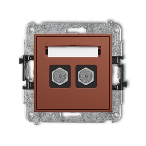 Karlik ICON Mechanizm gniazda antenowego podwójnego typu F (SAT) niklowany 63IGF-2