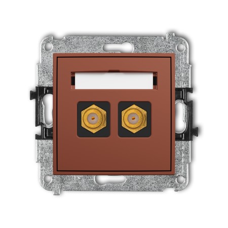 Karlik ICON Mechanizm gniazda antenowego podwójnego typu F (SAT) pozłacany 63IGF-2.1