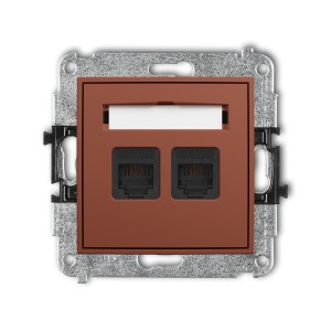 Karlik ICON Mechanizm gniazda telefonicznego podwójnego 2xRJ11, 4-stykowy, beznarzędziowe 63IGT-2