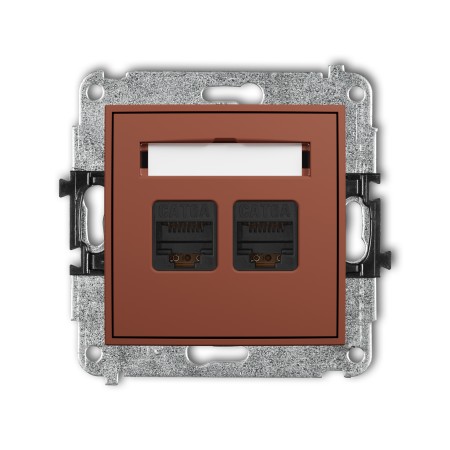Karlik ICON Mechanizm gniazda komputerowego podwójnego 2xRJ45, kat. 6A, 8-stykowy 63IGK-8