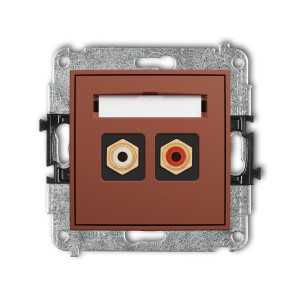 Karlik ICON Mechanizm gniazda podwójnego RCA (typu cinch - biały i czerwony, pozłacany) 63IGRCA-2
