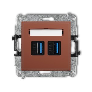 Karlik ICON Mechanizm gniazda podwójnego 2xUSB A-A 3.0 63IGUSB-6