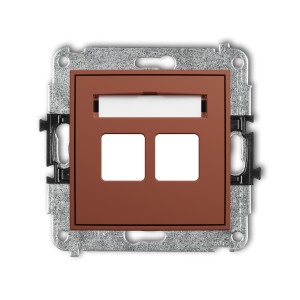 Karlik ICON Mechanizm gniazda multimedialnego podwójnego bez modułu (standard Keystone) 63IGM-2P