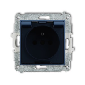 Karlik ICON Mechanizm gniazda bryzgoszczelnego z uziemieniem 2P+Z (klapka dymna, przesłony torów prądowych) 64IGPB-1zdp