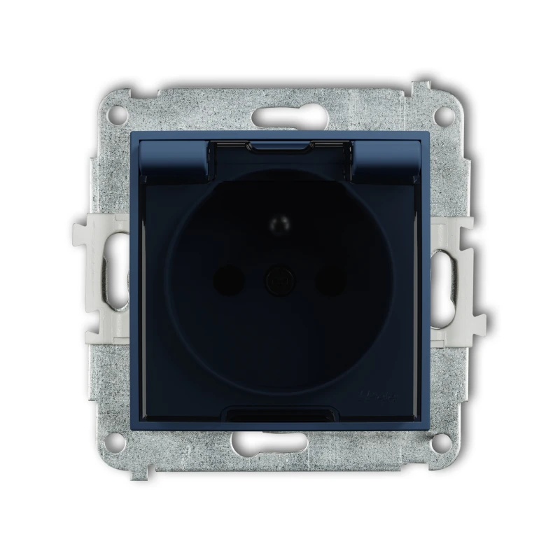 Karlik ICON Mechanizm gniazda bryzgoszczelnego z uziemieniem 2P+Z (klapka dymna, przesłony torów prądowych) 64IGPB-1zdp