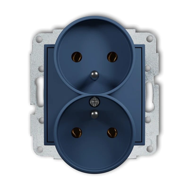Karlik ICON Mechanizm gniazda podwójnego do ramki z uziemieniem 2x(2P+Z) (bez przesłon torów prądowych) 64IGPR-2z