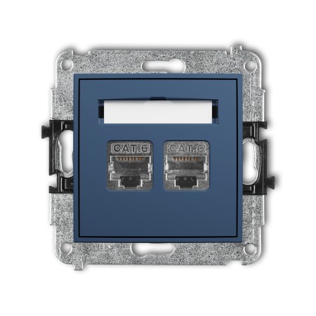 Karlik ICON Mechanizm gniazda komputerowego podwójnego 2xRJ45, kat. 6, ekranowany, 8-stykowy 64IGK-6