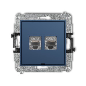 Karlik ICON Mechanizm gniazda komputerowego podwójnego 2xRJ45, kat. 7, ekranowany, 8-stykowy, bez pola opisowego 64IGKBO-10