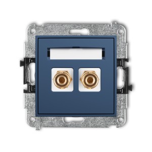 Karlik ICON Mechanizm gniazda głośnikowego pojedynczego (typu banan - czerwony i czarny, pozłacany, 4 mm2, do lutowania) 64IGG-3