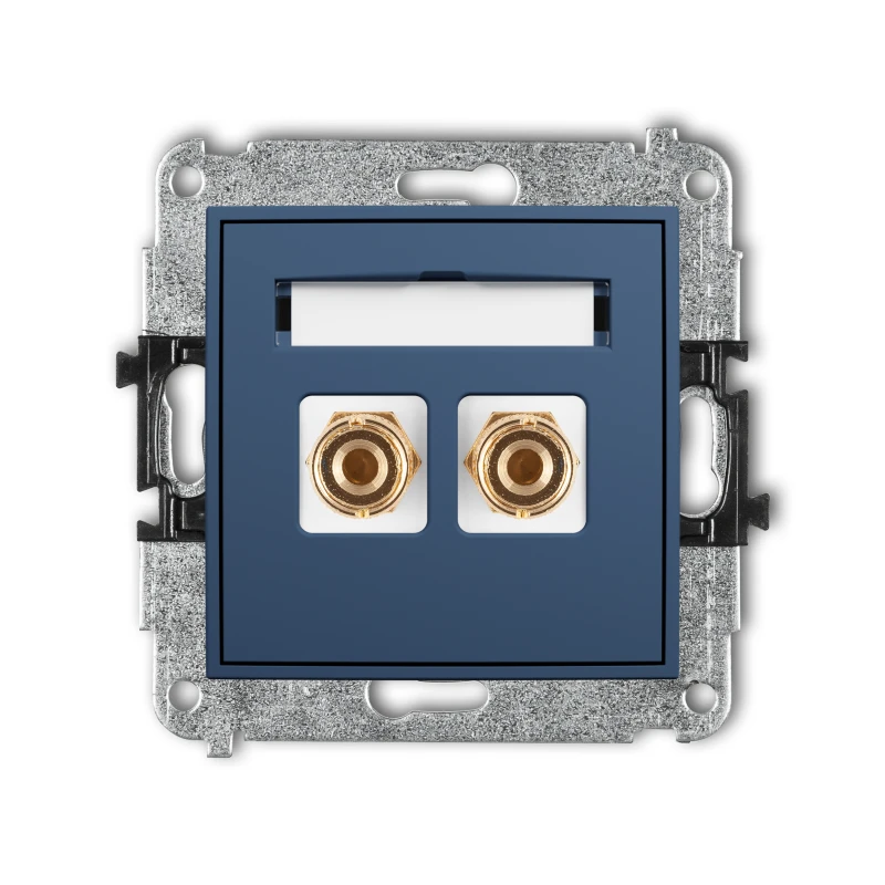 Karlik ICON Mechanizm gniazda głośnikowego pojedynczego (typu banan - czerwony i czarny, pozłacany, 4 mm2, do lutowania) 64IGG-3
