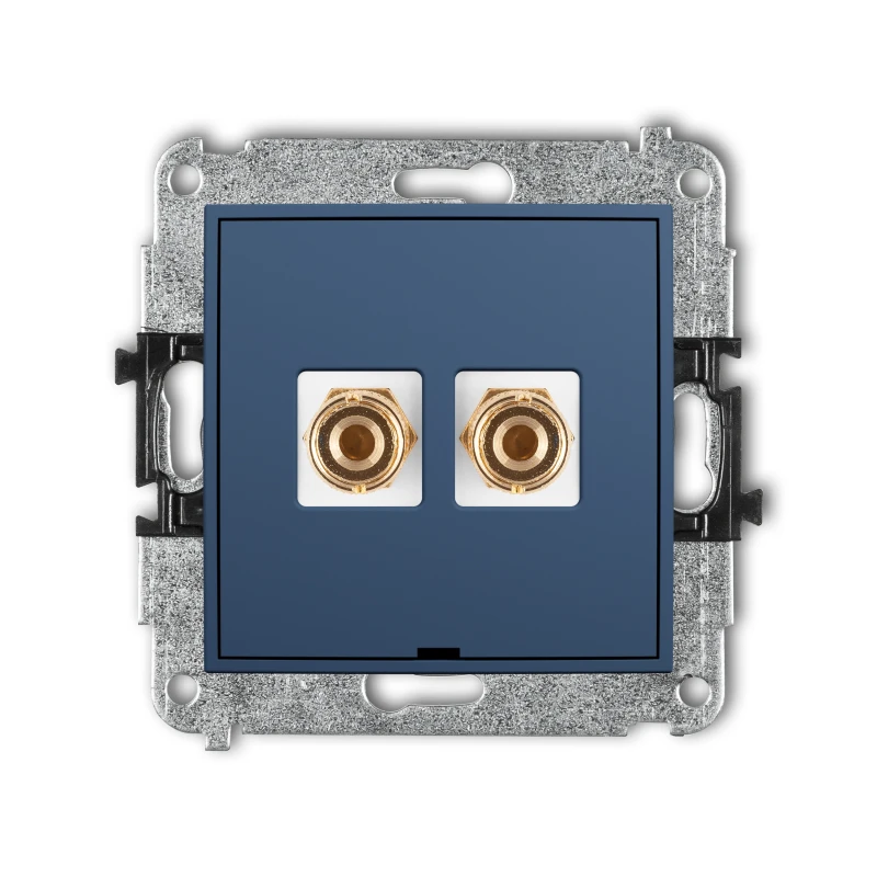 Karlik ICON Mechanizm gniazda głośnikowego pojedynczego, bez pola opisowego (typu banan - czerwony i czarny, pozłacany, 4 mm2, do lutowania) 64IGGBO-3