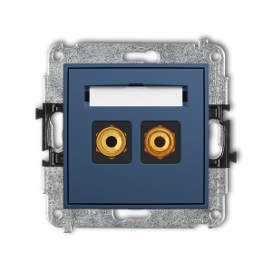 Karlik ICON Mechanizm gniazda głośnikowego pojedynczego (typu banan - czerwony i czarny, pozłacany, 4 mm2, skręcany) 64IGG-4