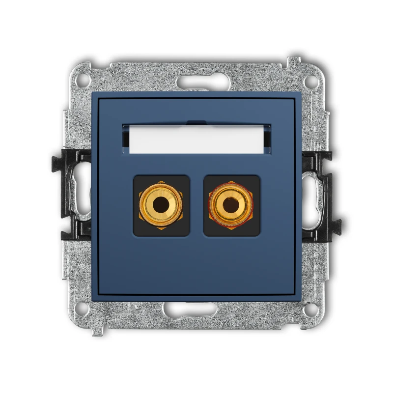 Karlik ICON Mechanizm gniazda głośnikowego pojedynczego (typu banan - czerwony i czarny, pozłacany, 4 mm2, skręcany) 64IGG-4