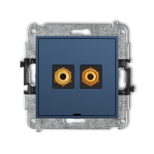 Karlik ICON Mechanizm gniazda głośnikowego pojedynczego, bez pola opisowego (typu banan - czerwony i czarny, pozłacany, 4 mm2, skręcany) 64IGGBO-4