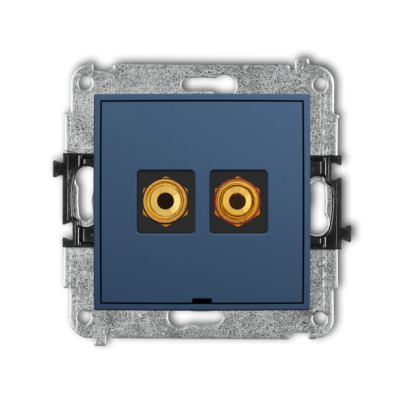 Karlik ICON Mechanizm gniazda głośnikowego pojedynczego, bez pola opisowego (typu banan - czerwony i czarny, pozłacany, 4 mm2, skręcany) 64IGGBO-4