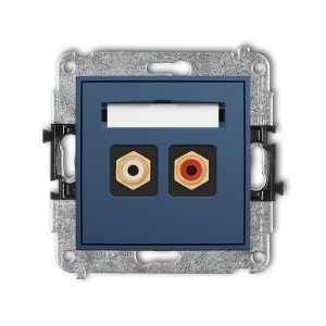 Karlik ICON Mechanizm gniazda podwójnego RCA (typu cinch - biały i czerwony, pozłacany) 64IGRCA-2
