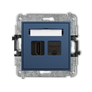 Karlik ICON Mechanizm gniazda pojedynczego HDMI 2.0, 4K + gniazda komp. poj. 1xRJ45, kat. 5e, 8-stykowy 64IGHK-45e