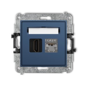 Karlik ICON Mechanizm gniazda pojedynczego HDMI 2.0, 4K + gniazda komp. poj. 1xRJ45, kat. 6, ekranowany, 8-stykowy 64IGHK-46