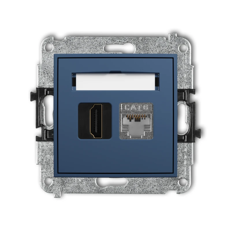 Karlik ICON Mechanizm gniazda pojedynczego HDMI 2.0, 4K + gniazda komp. poj. 1xRJ45, kat. 6, ekranowany, 8-stykowy 64IGHK-46